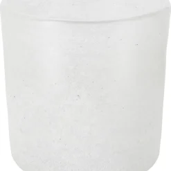 Ljuslykta i frostat glas, vit