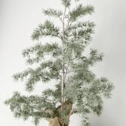 Lärkträd med fot omsluten av juteväv, 90 cm