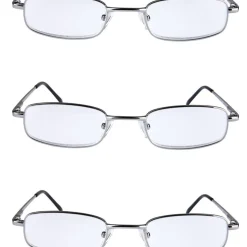 Läsglasögon metall, 3-pack