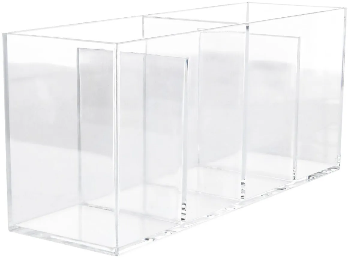Makeup organizer 4 fack, klar plast