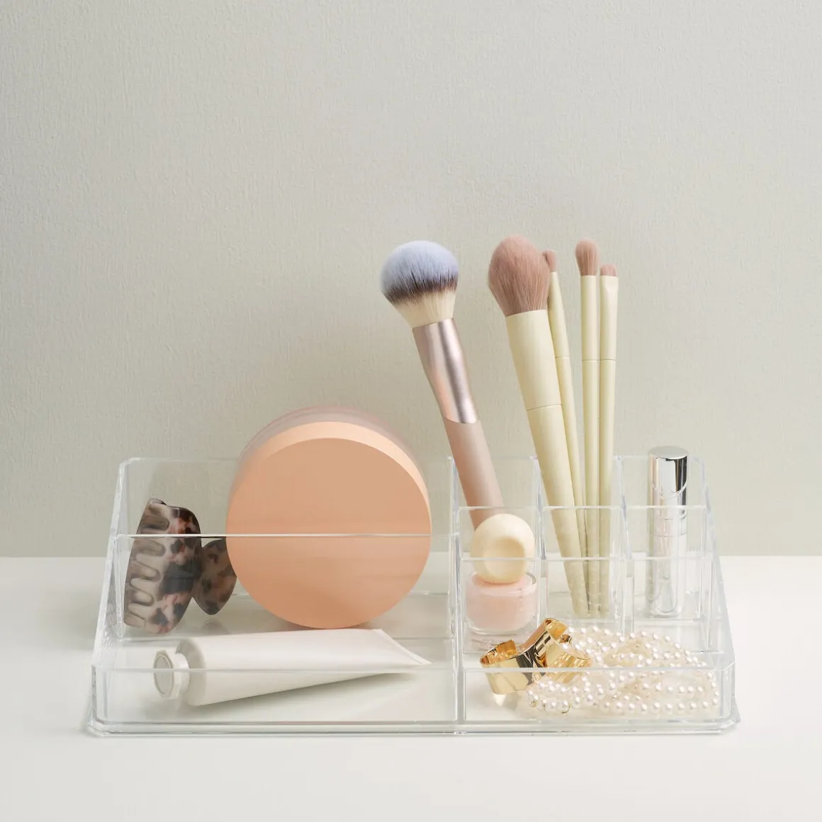 Makeup organizer, klar plast