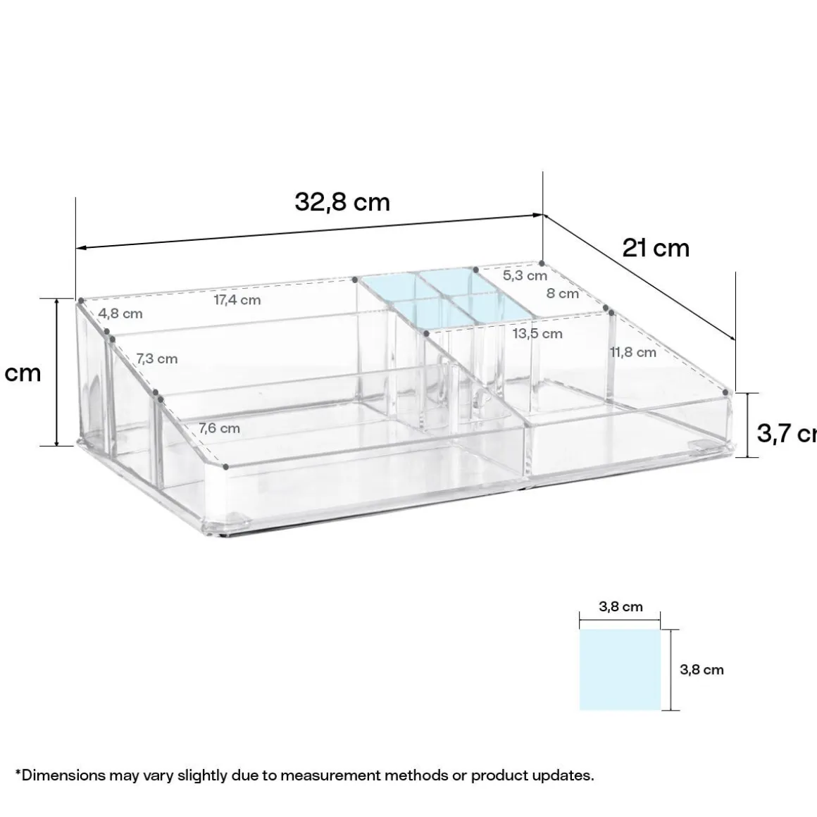 Makeup organizer, klar plast