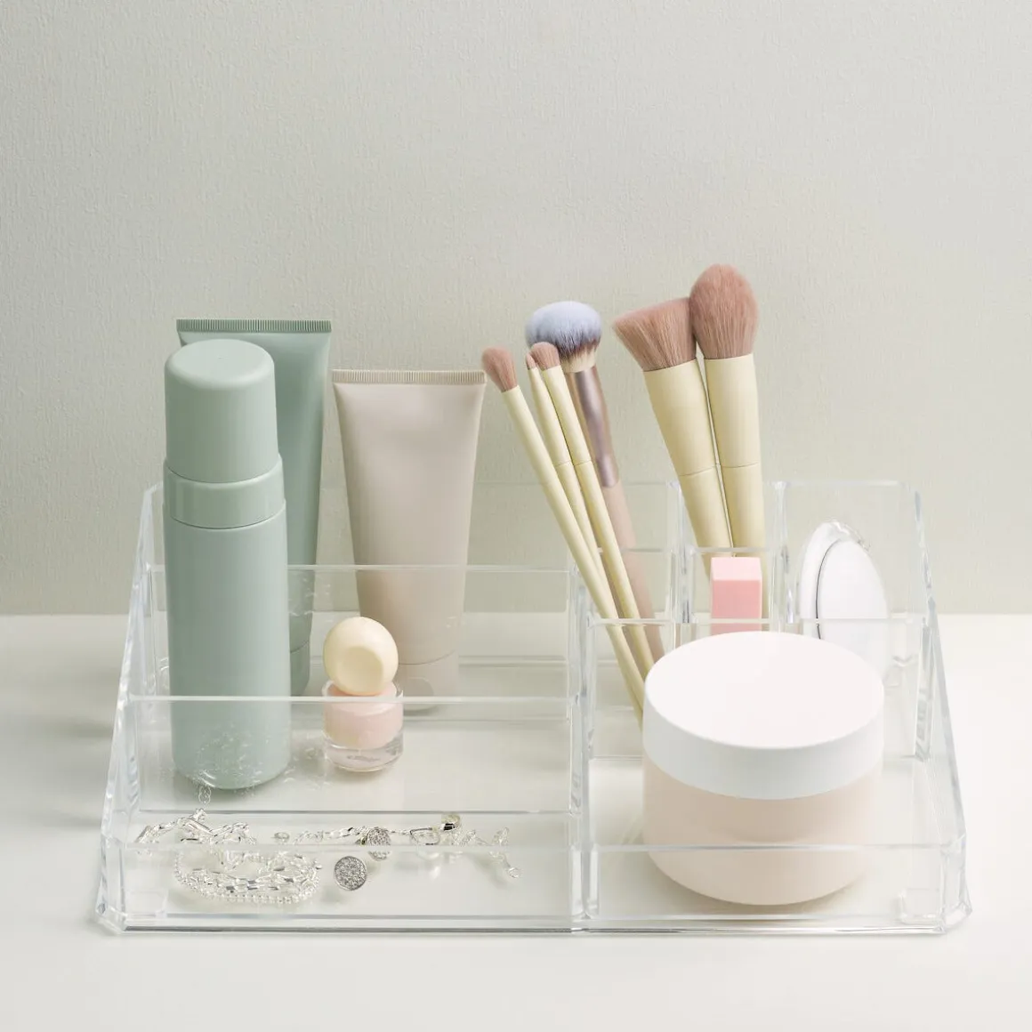 Makeup organizer, klar plast