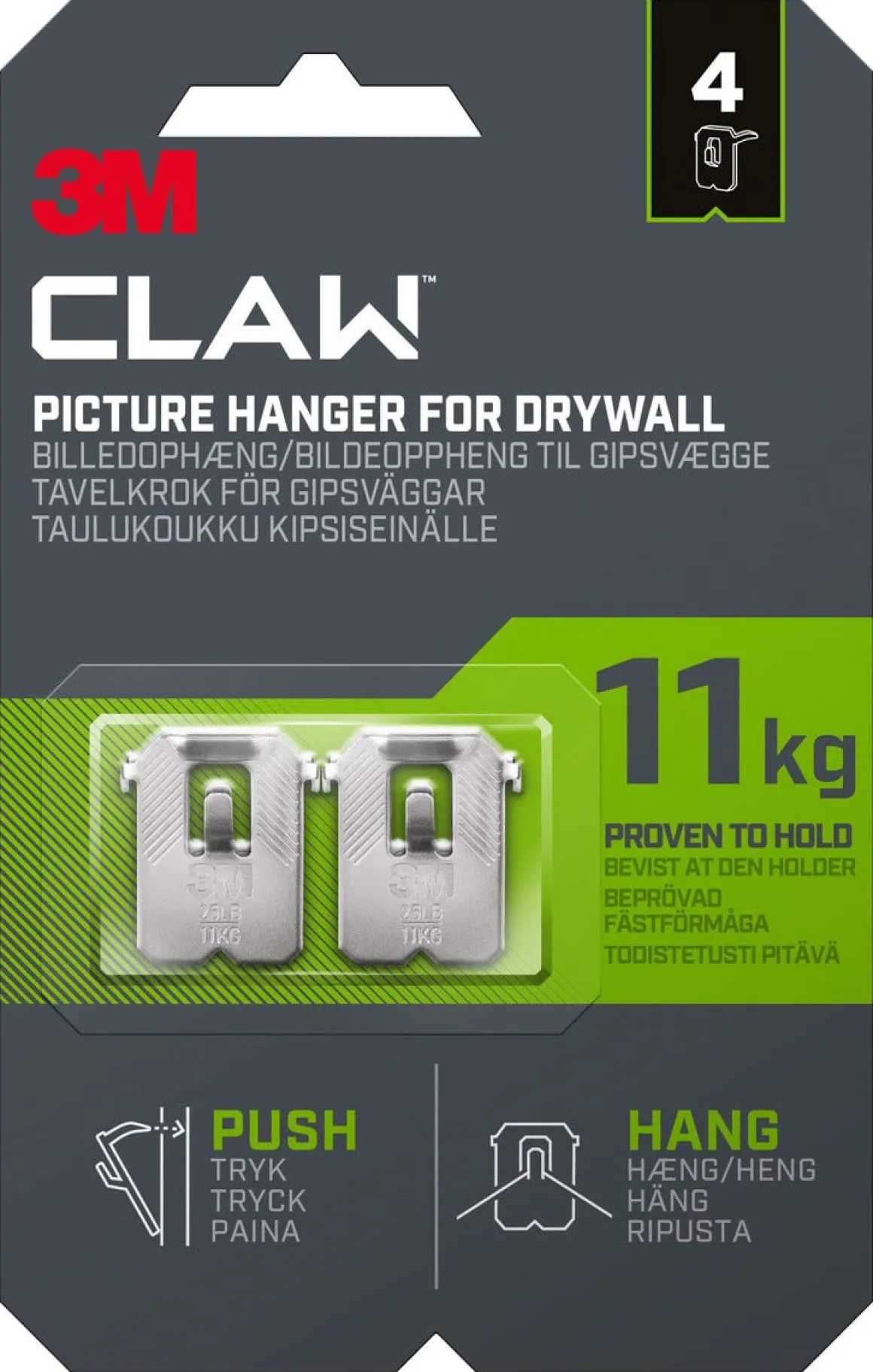 3M Claw tavelkrok för gipsvägg, 11 kg