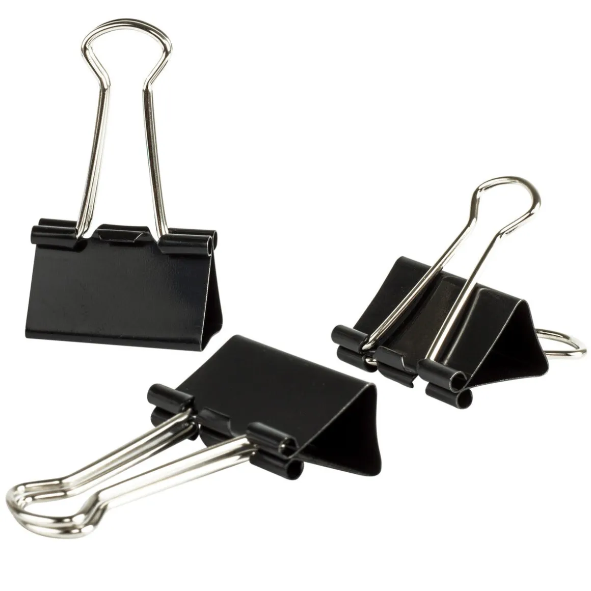 Mellanstora pappersklämmor metall svart 32 mm 24-pack