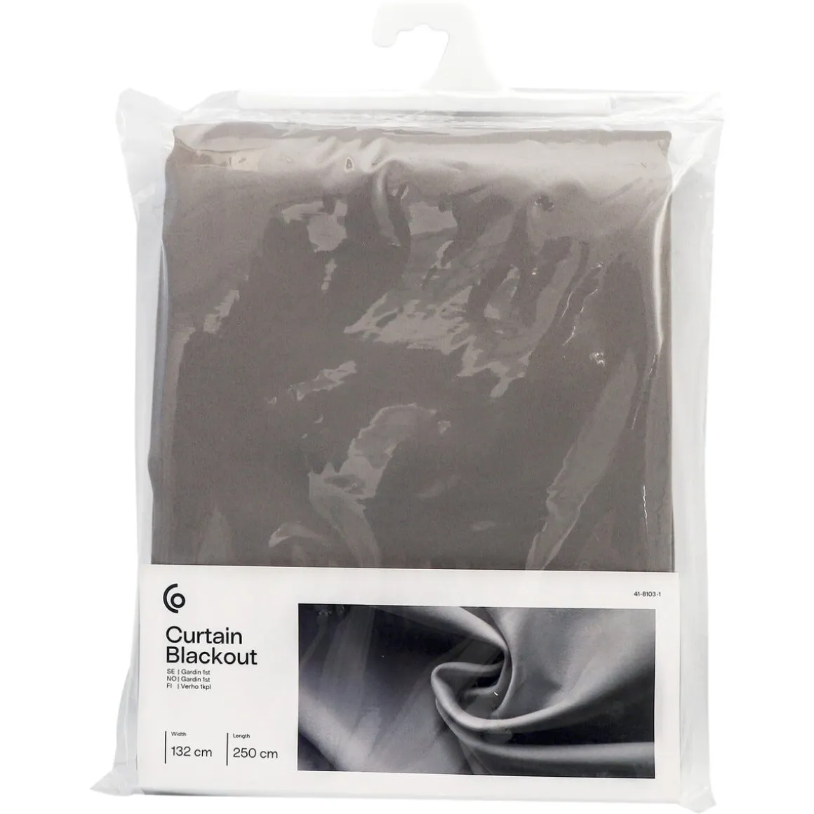 Mörkläggande gardin Blackout, ljusgrå, 1-pack