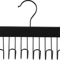 Multihängare, galge med 8 krokar, svart, 28 cm