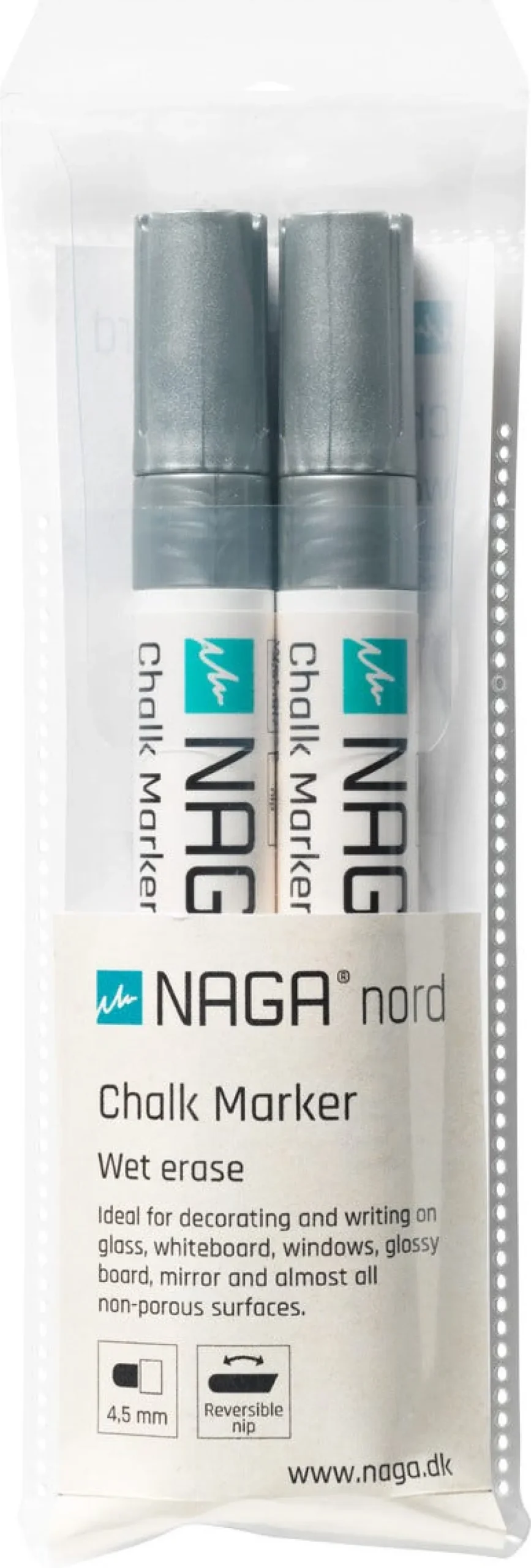 Naga märkpenna glas, speglar, 4,5 mm, 2-pack
