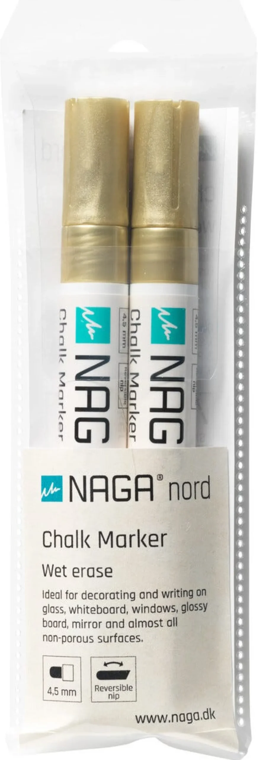 Naga märkpenna glas, speglar, 4,5 mm, 2-pack