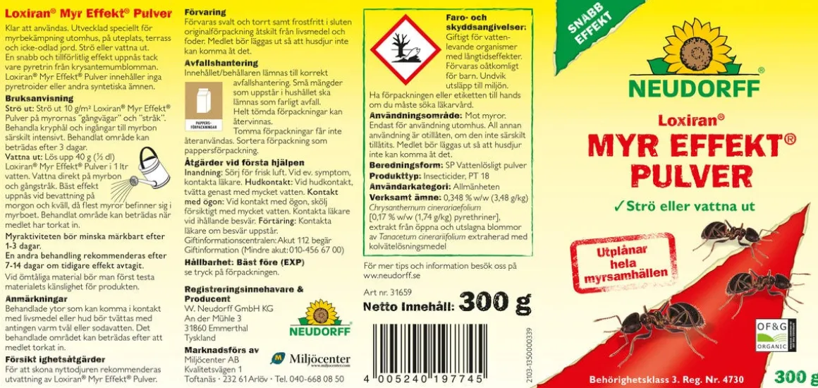Neudorff myr effekt myrpulver, 300 gram
