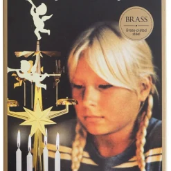 Änglaspel, mässing, med 4 ljus