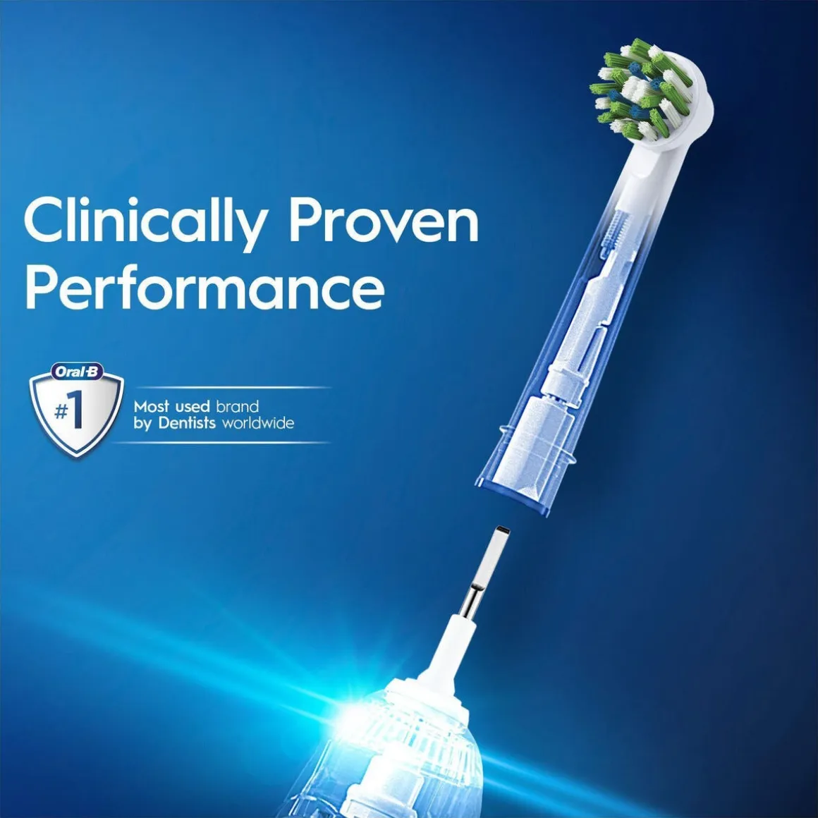 Oral-B Cross Action, borsthuvud, vit
