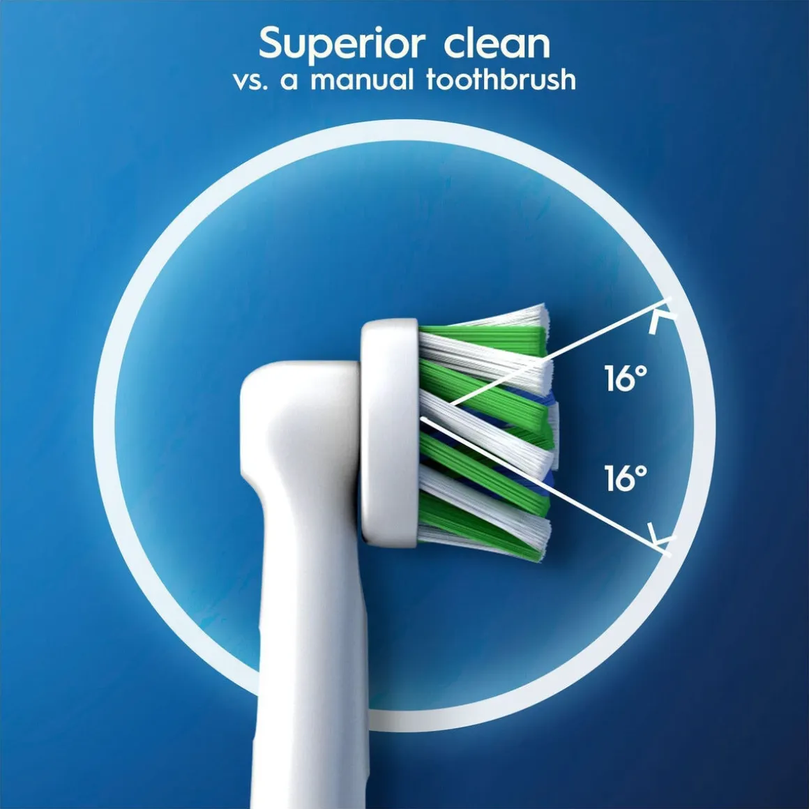 Oral-B Cross Action, borsthuvud, vit