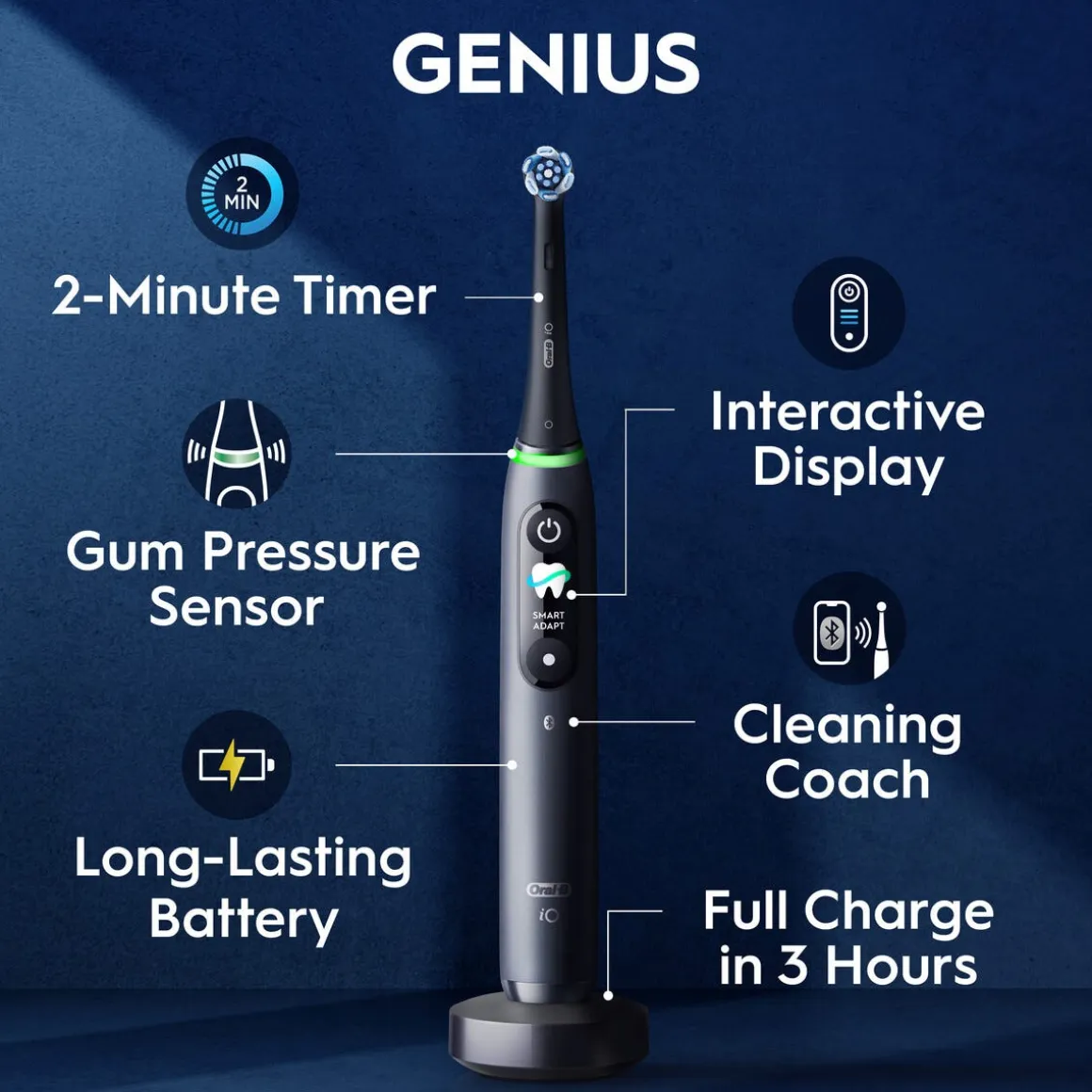 Oral-B iO9 eltandborste, 7 borstlägen