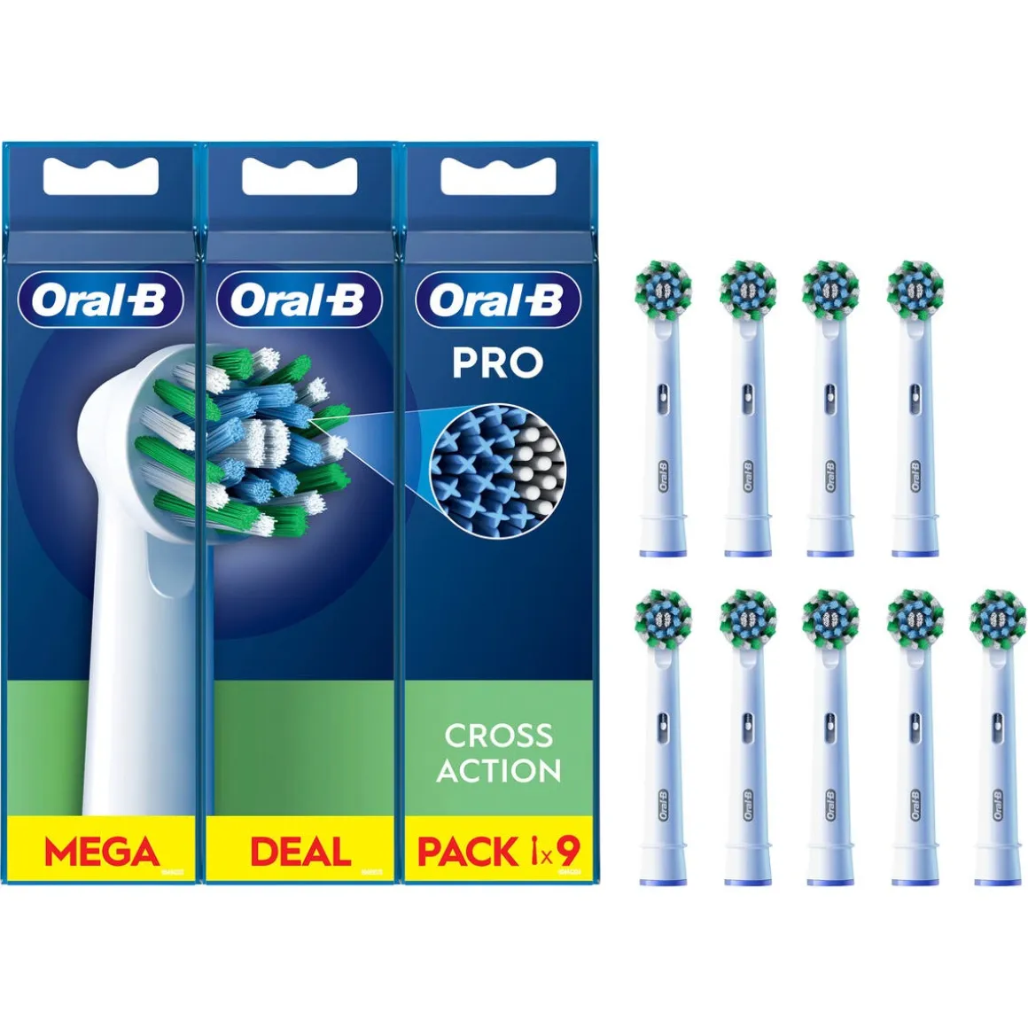 Oral-B Pro Cross Action borsthuvud, vit