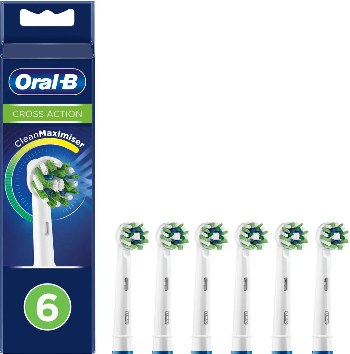 Oral-B Cross Action, borsthuvud, vit