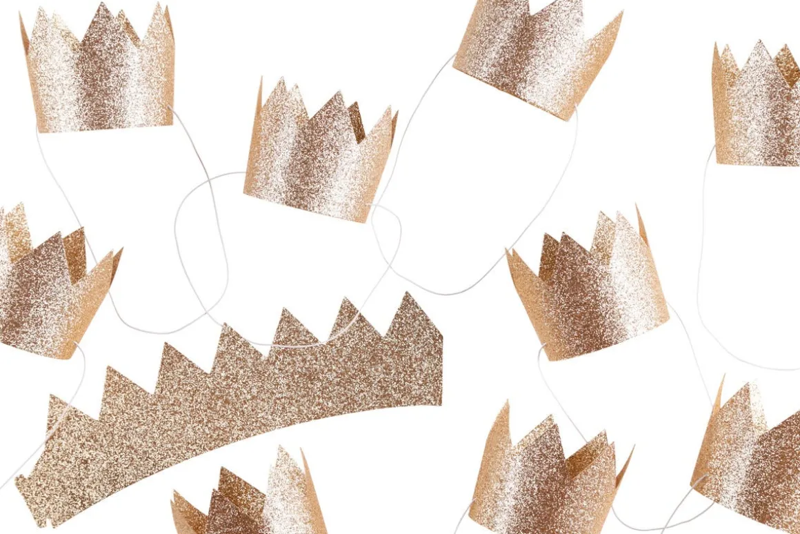 Papperskronor guld 10-pack