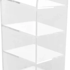 Pennställ med flera fack, transparent plast