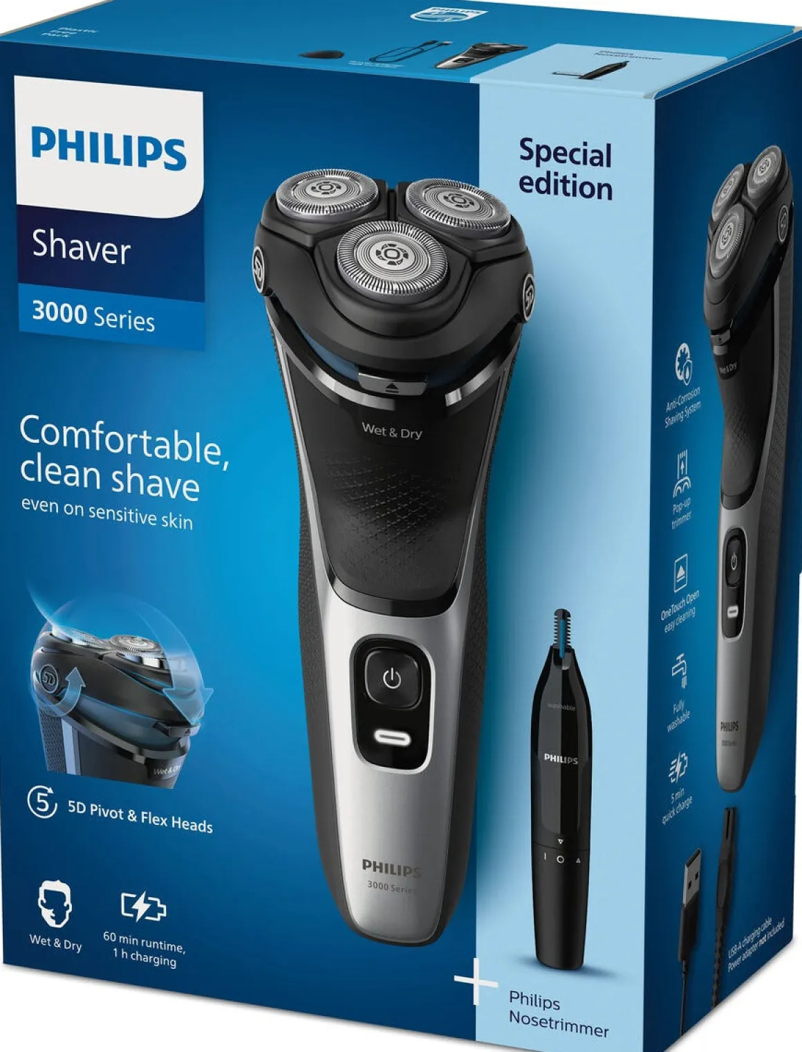 Philips Shaver 3000 Series rakapparat våt/torr