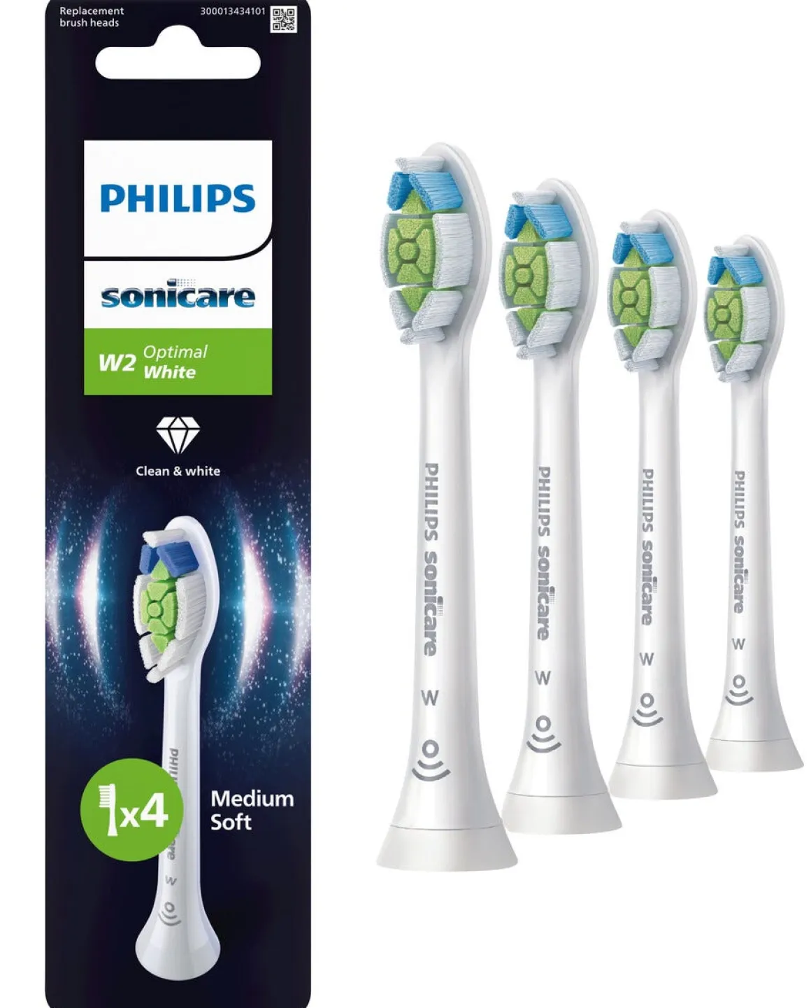 Philips Sonicare W2 Optimal White borsthuvud, 4-pack