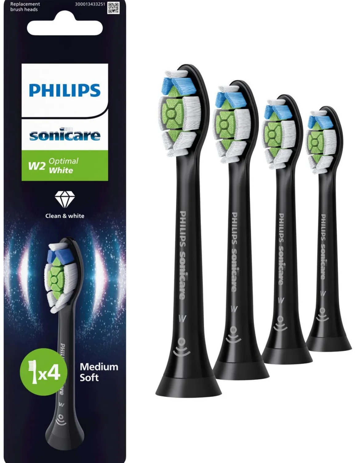 Philips Sonicare W2 Optimal White borsthuvud, 4-pack