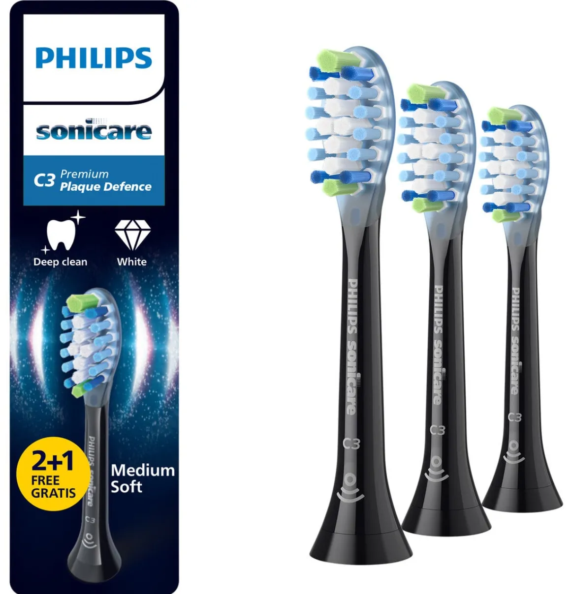 Philips Sonicare C3 Premium Plaque Defence, 3-pack