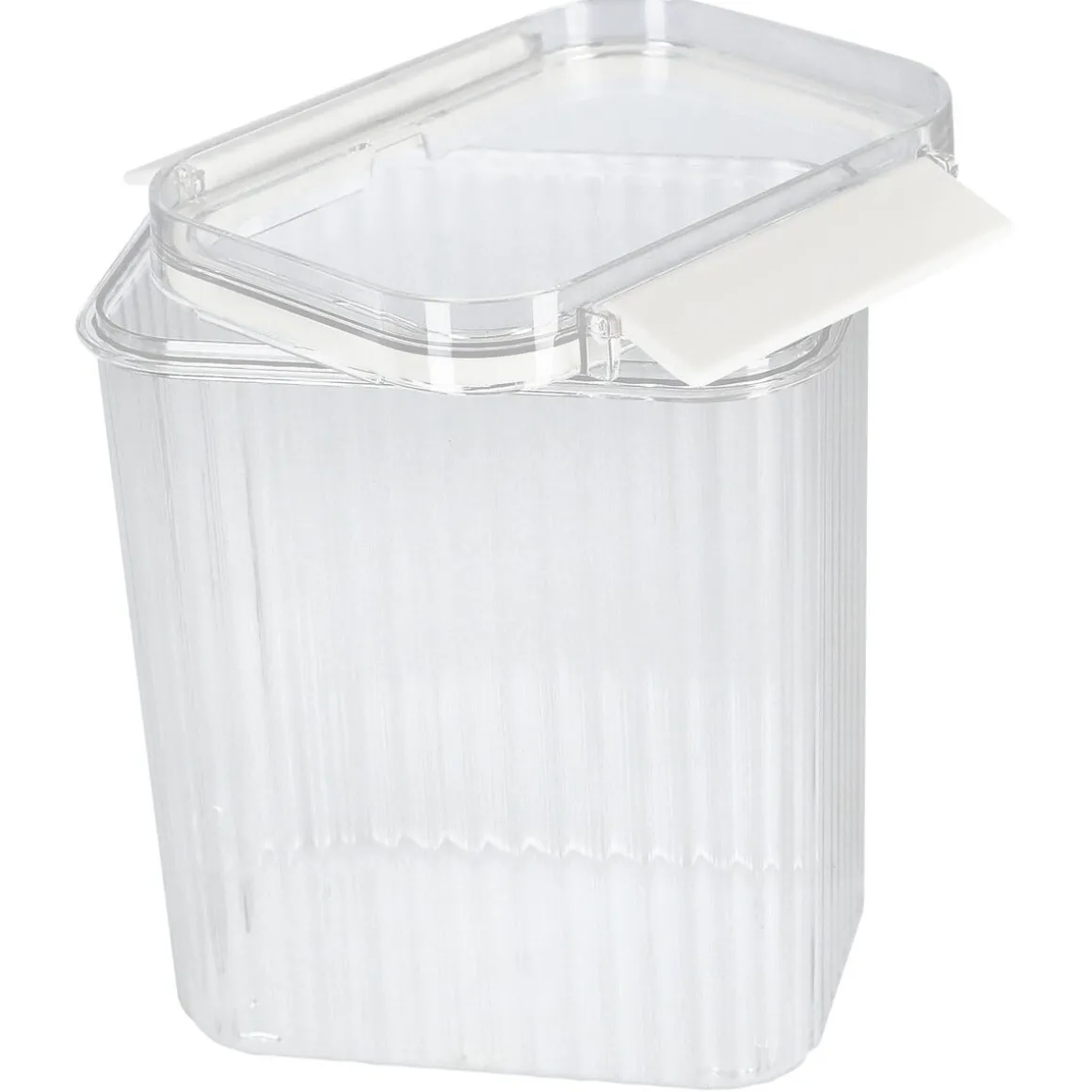 Plastburkar med lock stapelbara, 5-pack