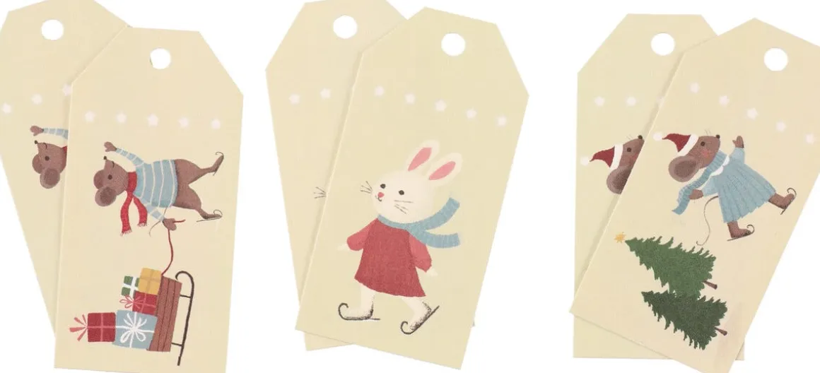 Presentetiketter barnmotiv FSC 4 x 8 cm 6-pack