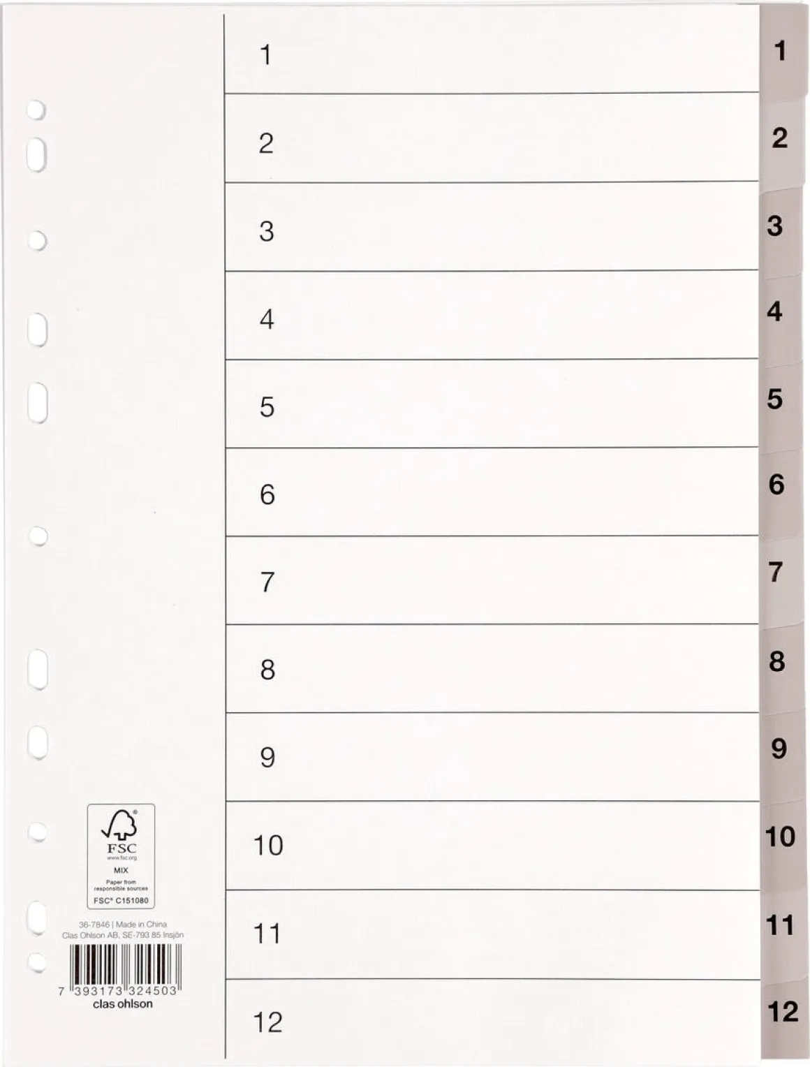 Pärmregister A4, numrerat