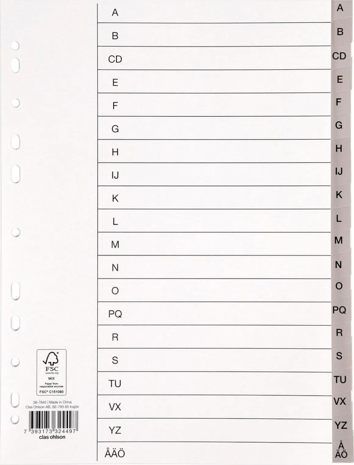 Register A4, A-Ö
