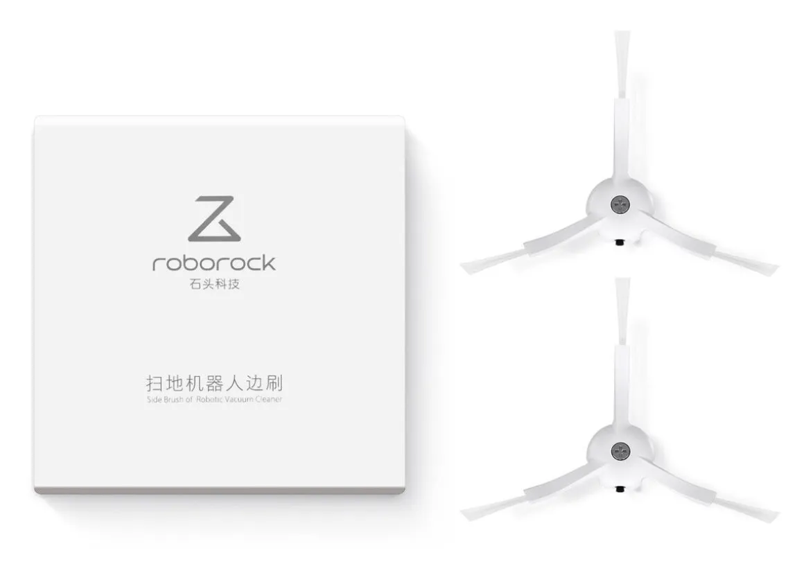 Roborock Sidoborstar vit 3-armad vinyl, 2-pack