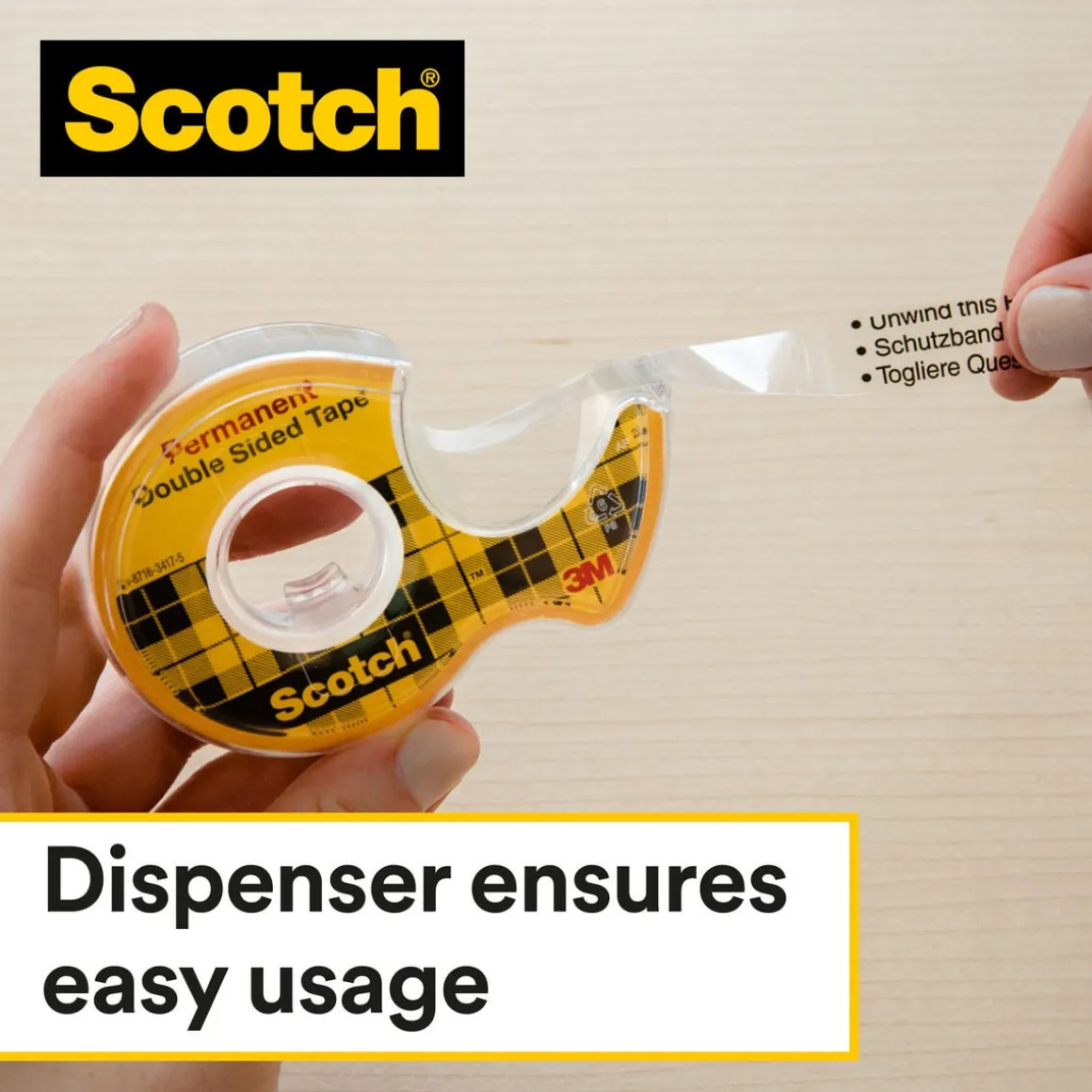 Scotch dubbelhäftande tejp genomskinlig, 12,7 mm x 6,3 m