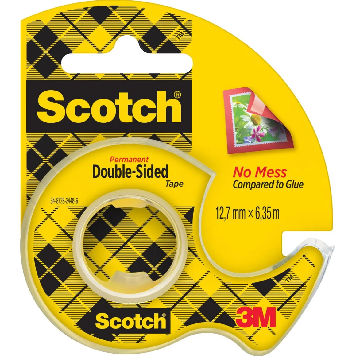 Scotch dubbelhäftande tejp genomskinlig, 12,7 mm x 6,3 m