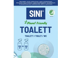 Sini toalettrengöring sprayflaska och 2 tabs, startset
