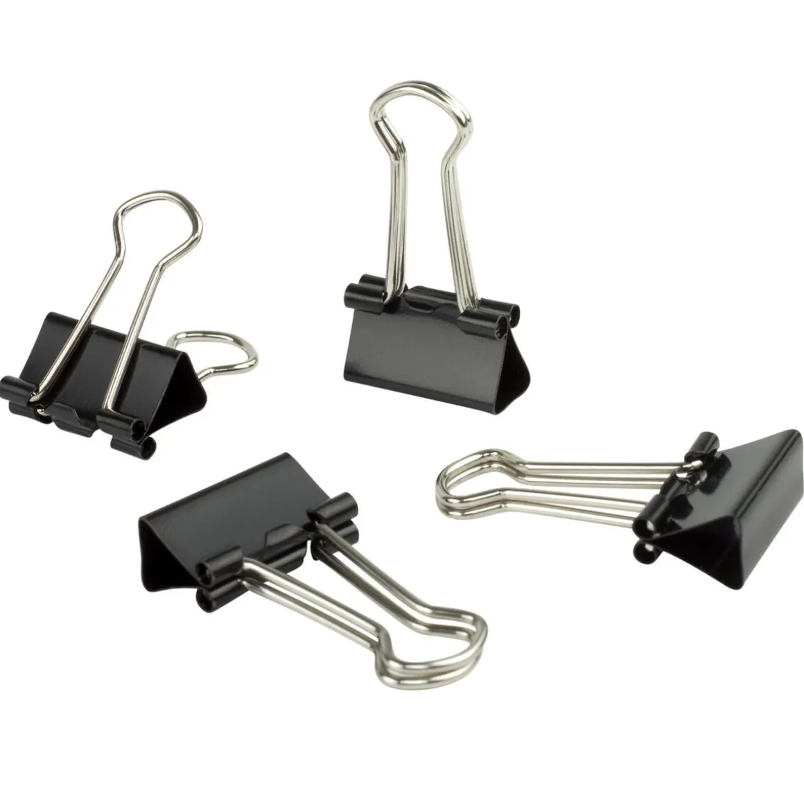 Små pappersklämmor metall svart 19 mm 40-pack