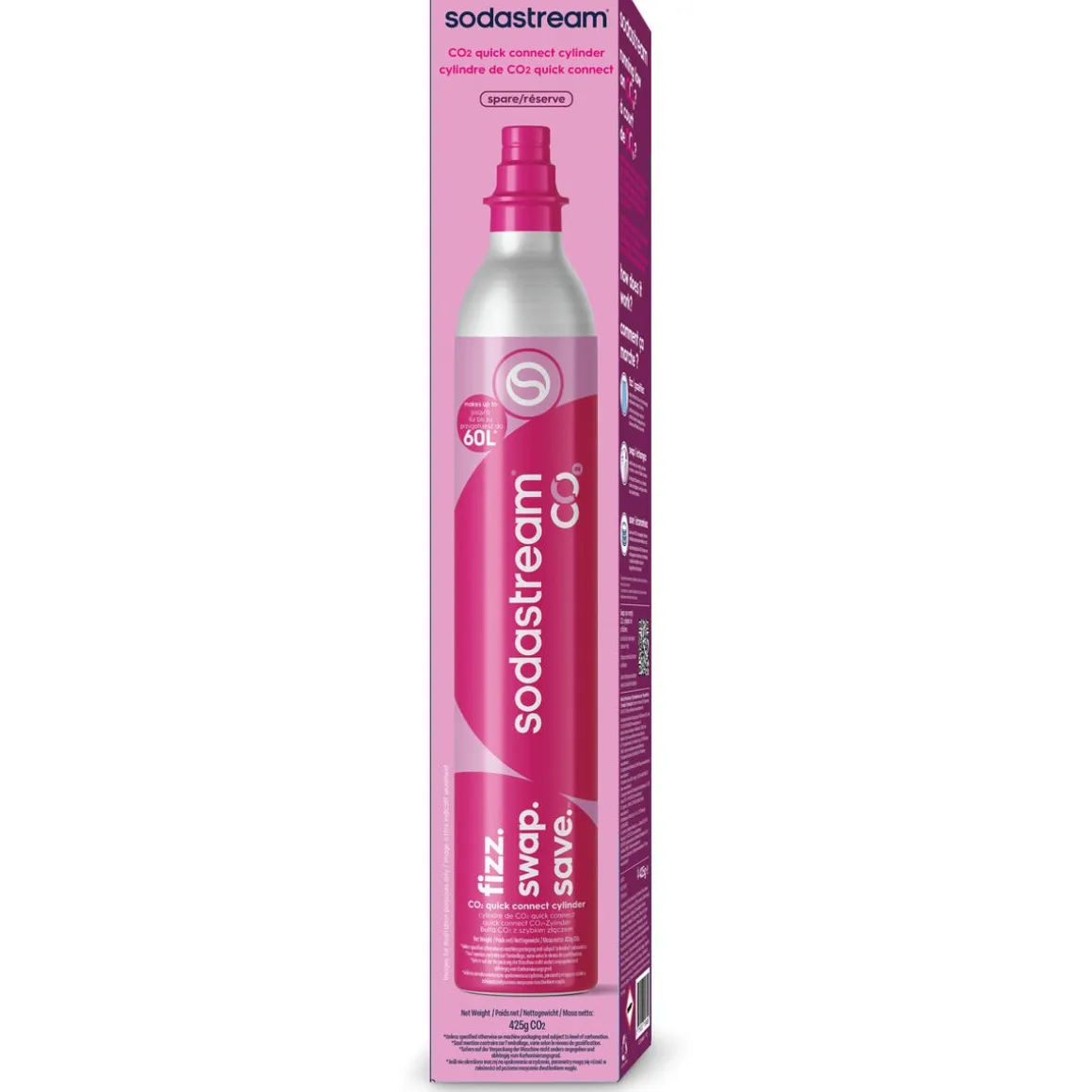 SodaStream Quick Connect kolsyrepatron, 60 liter