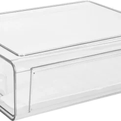 Stapelbar kylskåpsförvaring med låda, transparent