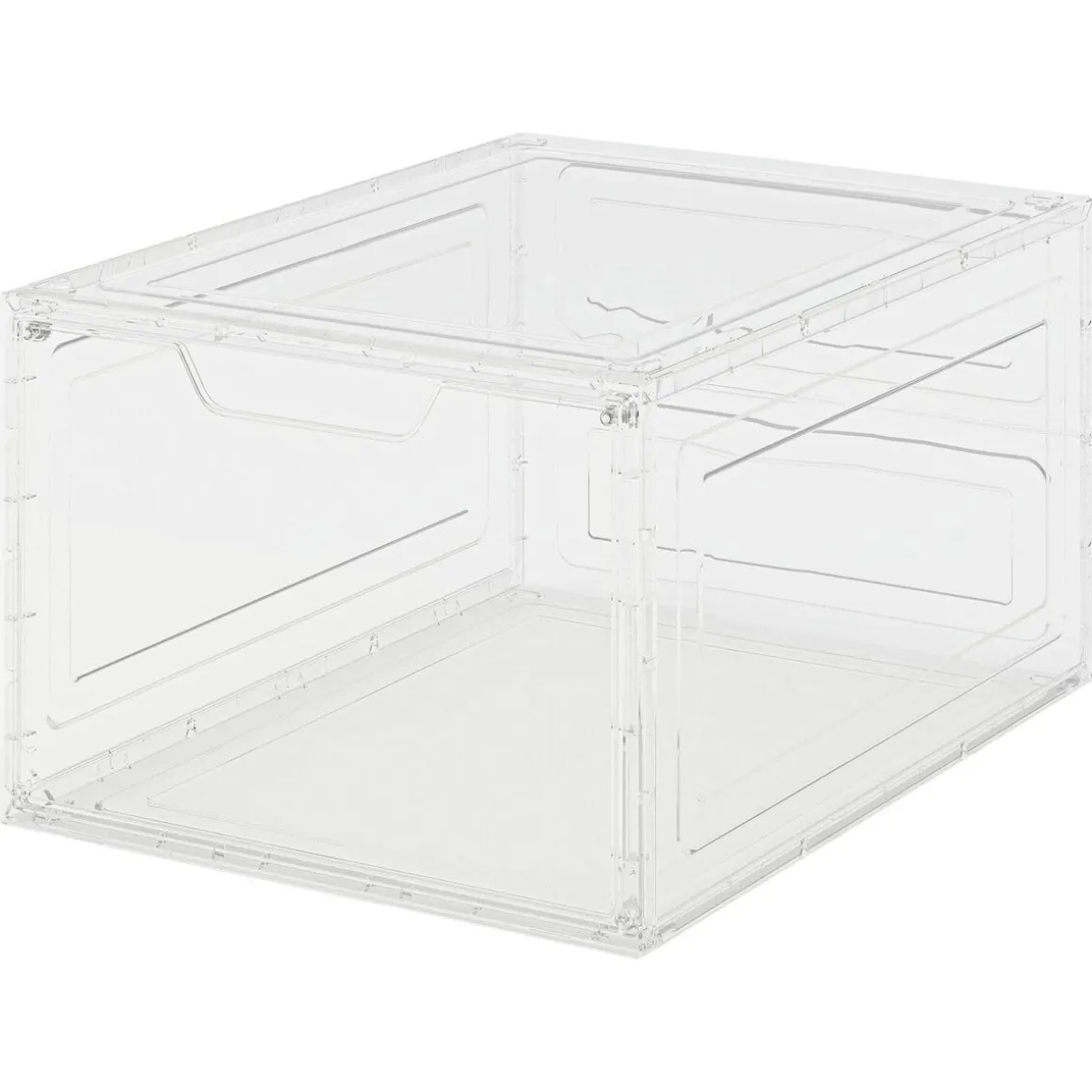 Stapelbar skolåda med dörr, transparent plast, 2-pack