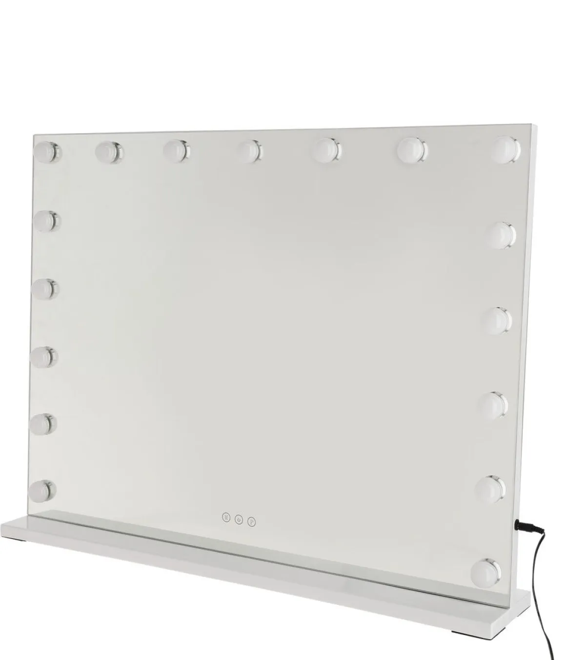 Stor sminkspegel med dimbar LED-belysning, vit, 80 x 62 cm