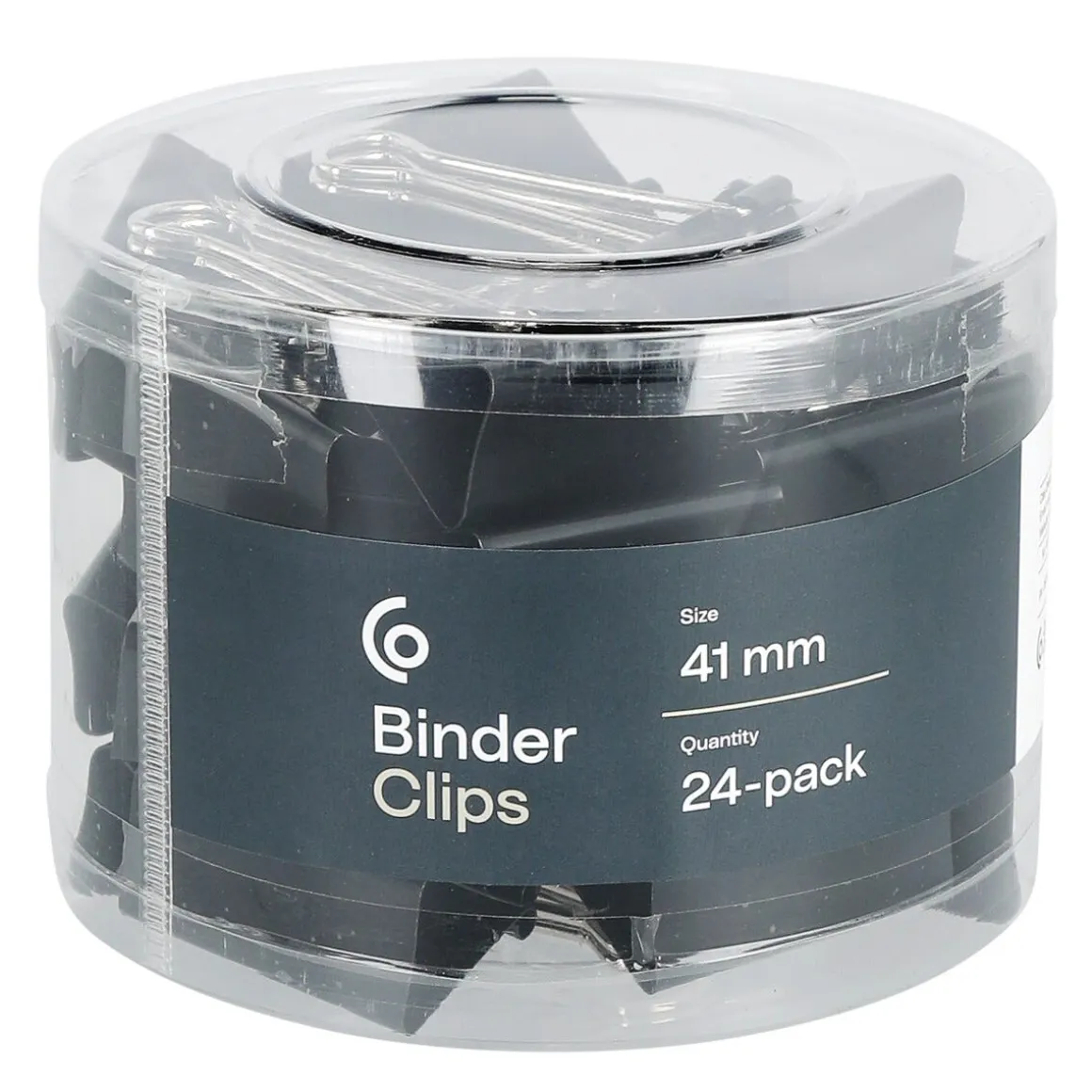 Stora pappersklämmor metall svart 41 mm 24-pack