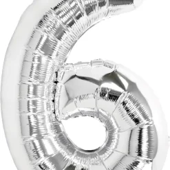 Stor sifferballong silver 82 cm, 0-9, 1-pack