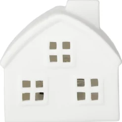 Stuga i keramik med LED och timer, 6 cm