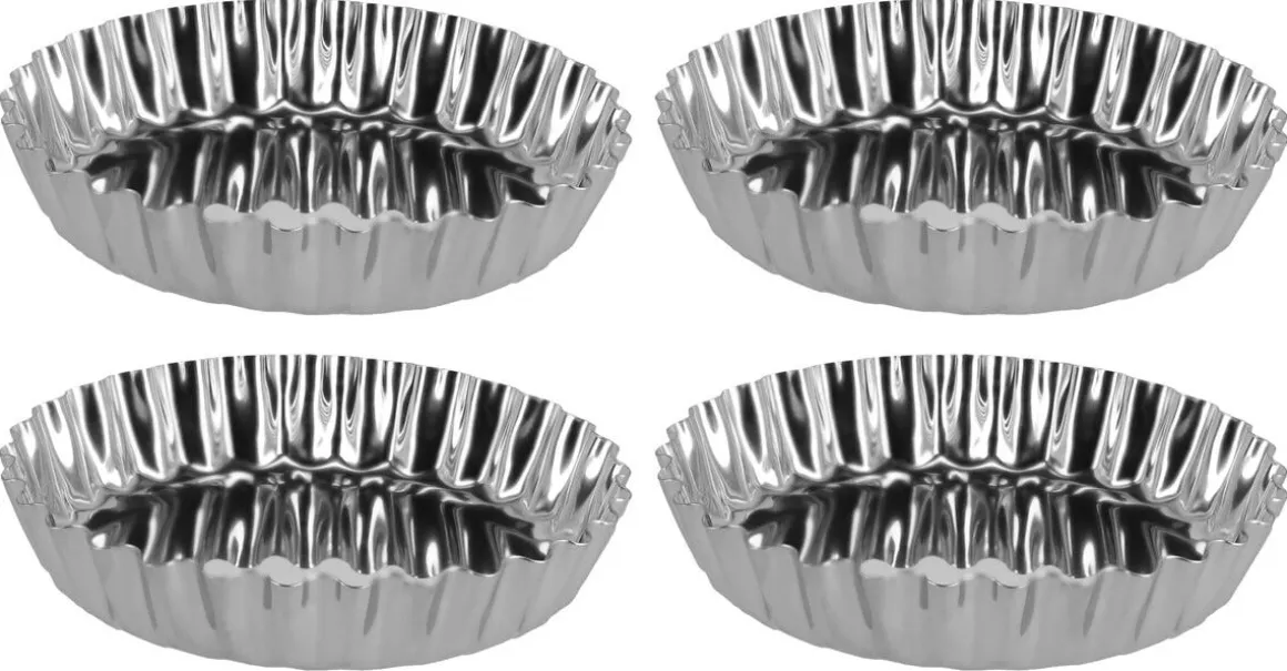 Tartelettformar 9 cm, rostfritt stål, 4-pack
