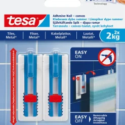 Tesa självhäftande spik canvas, 2-pack