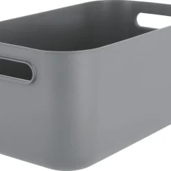 Tidy förvaringslåda med lock, återvunnen plast, grå