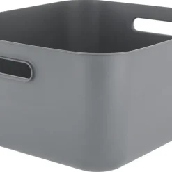 Tidy förvaringslåda med lock, återvunnen plast, grå