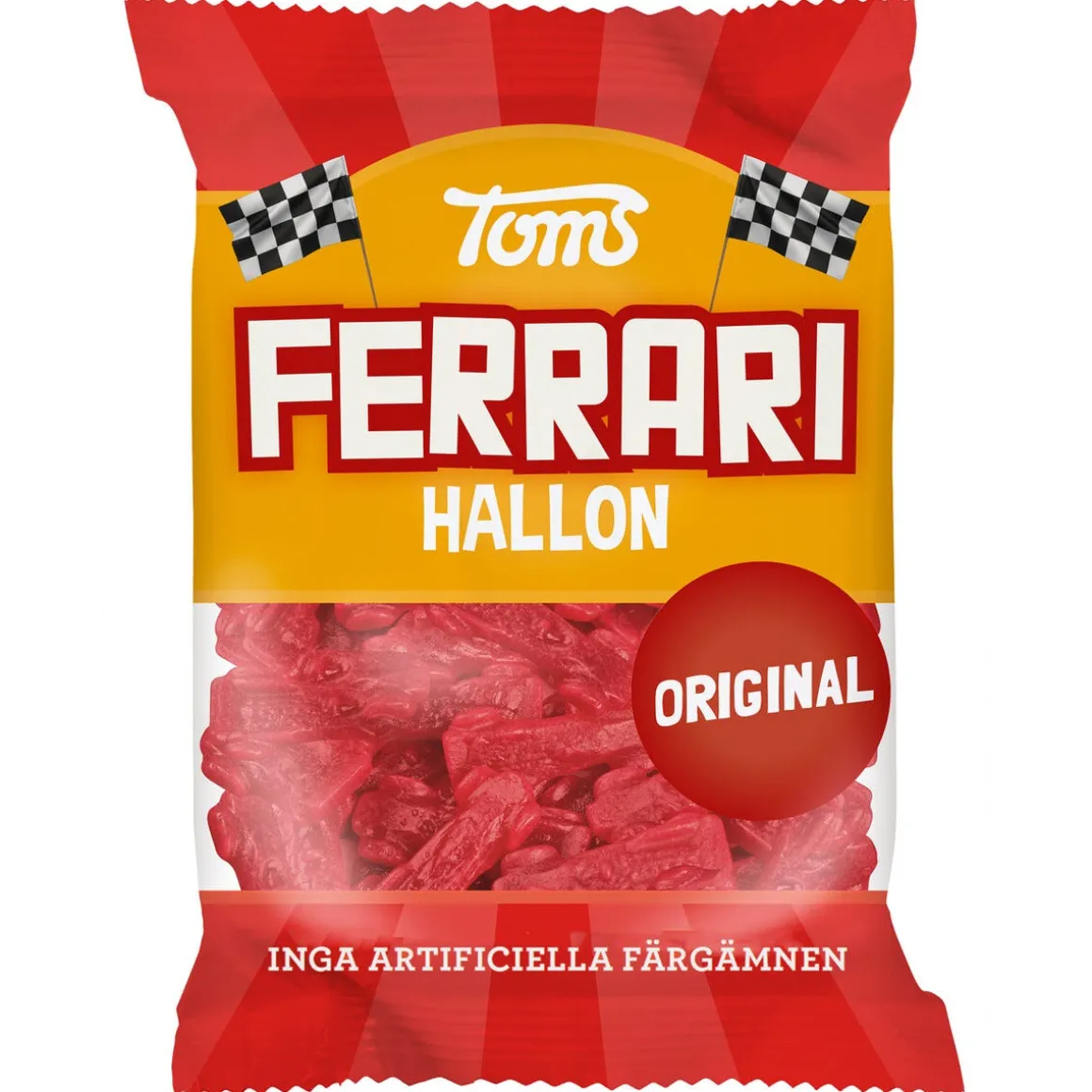 Toms Ferrari vingummi hallonsmak små bilar