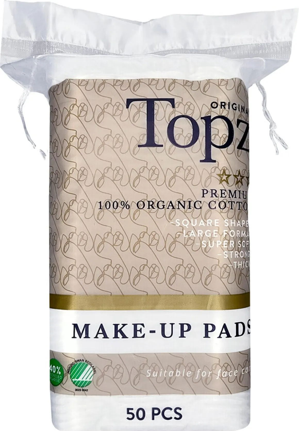 Topz Original Square Make-Up Pads bomullspads, 50-pack