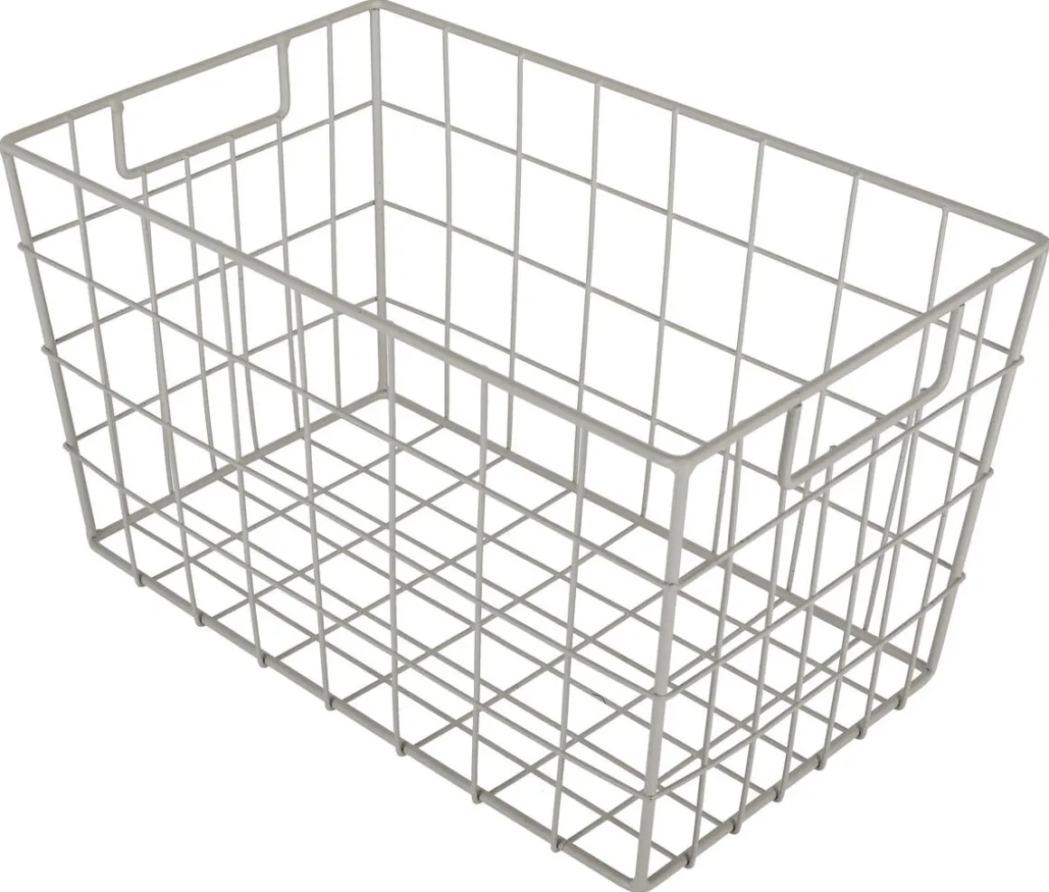 Trådkorg beige metall