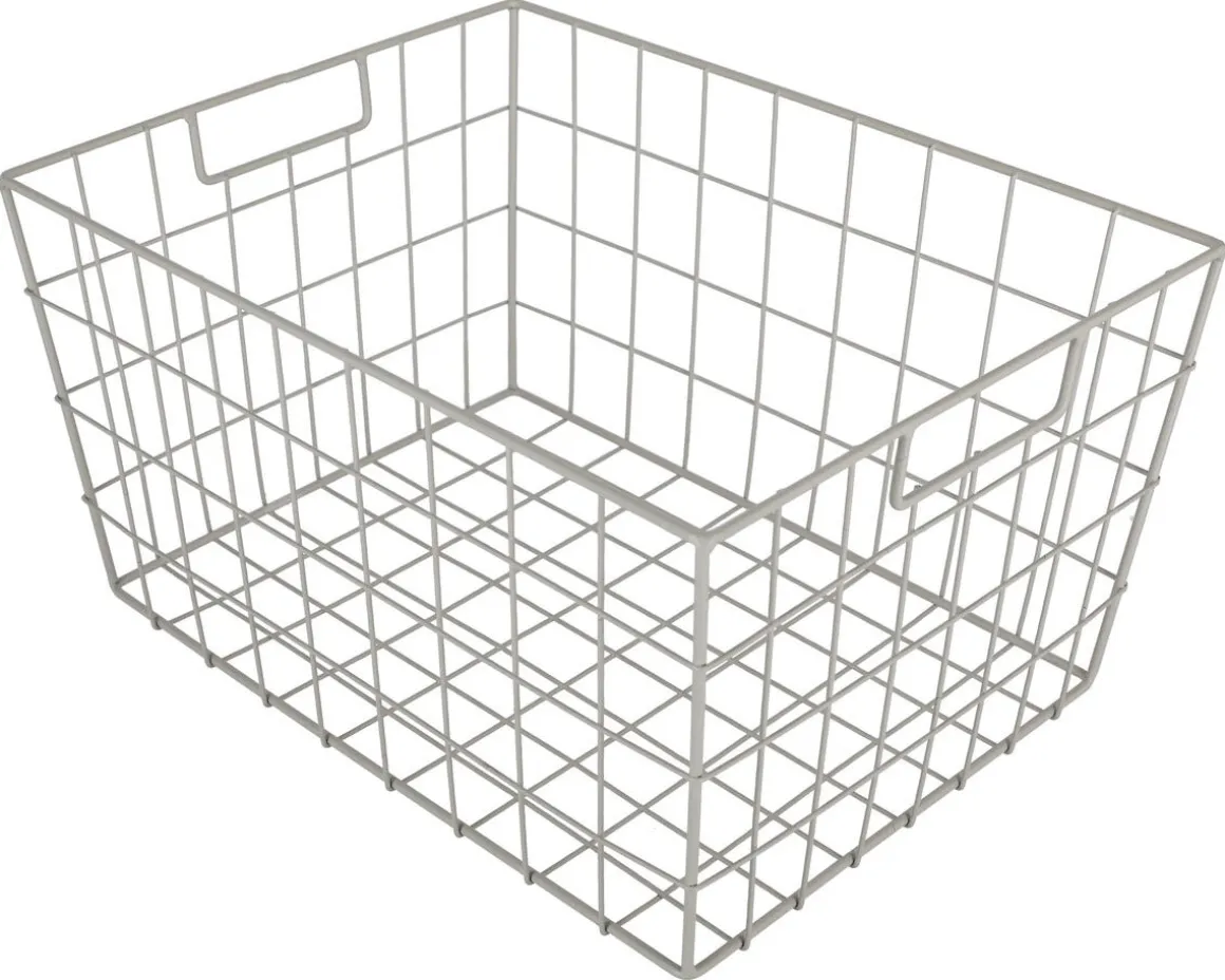 Trådkorg beige metall